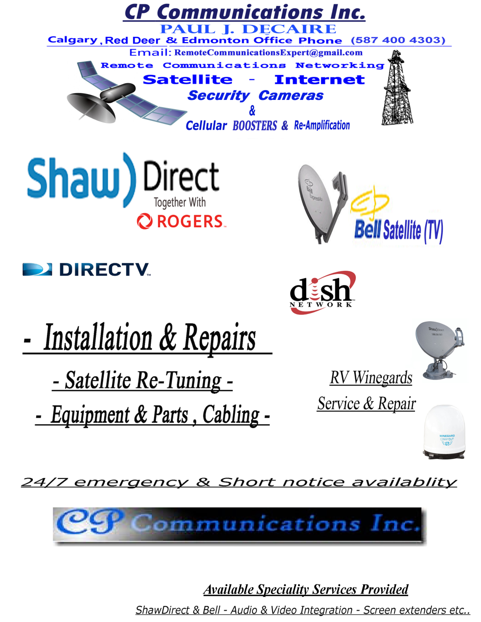 CP Communiications Satellite TV Brochure April 2025